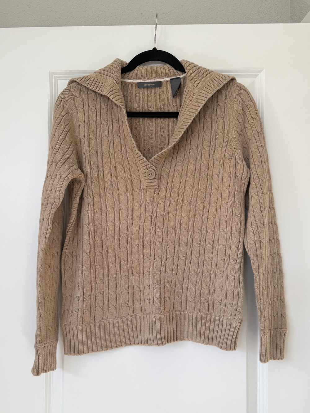Liz Claiborne Cable Knit Sweater - Tan